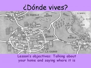 Dnde vives Lessons objectives Talking about your home