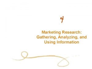 Analyzing and using marketing information