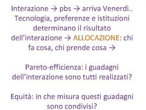 Interazione pbs arriva Venerd Tecnologia preferenze e istituzioni