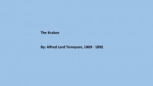 The kraken by alfred lord tennyson