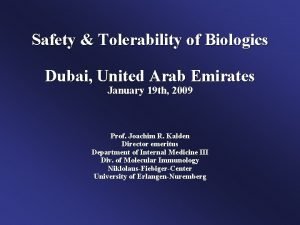 Safety Tolerability of Biologics Dubai United Arab Emirates