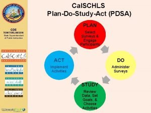 Cal SCHLS PlanDoStudyAct PDSA PLAN CDE Select Surveys