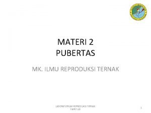 MATERI 2 PUBERTAS MK ILMU REPRODUKSI TERNAK LABORATORIUM