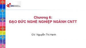 Chng 6 O C NGH NGHIP NGNH CNTT