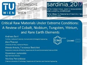 Critical Raw Materials Under Extreme Conditions A Review