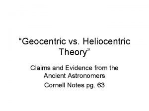 Geocentric theory definition world history