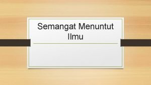 Semangat menuntut ilmu dalam islam