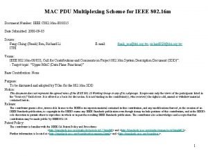 MAC PDU Multiplexing Scheme for IEEE 802 16