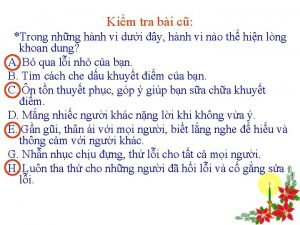 Kim tra bi c Trong nhng hnh vi