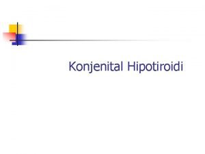 Konjenital hipotiroidi