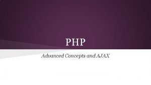 Php advanced concepts