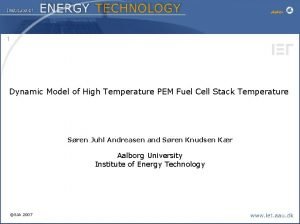 1 Dynamic Model of High Temperature PEM Fuel