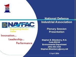 National Defense Industrial Association Engineering Service Center Innovation