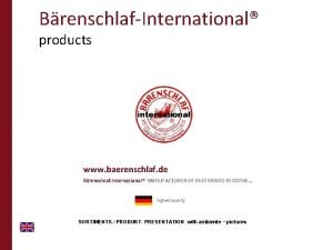 BrenschlafInternational products www baerenschlaf de BrenschlafInternational MANUFACTURER OF