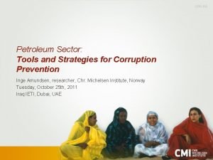 Petroleum Sector Tools and Strategies for Corruption Prevention