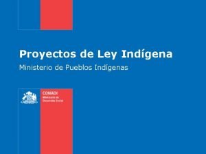 Proyectos de Ley Indgena Ministerio de Pueblos Indgenas