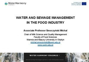 Water in food industry