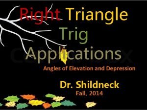 Right Triangle Trig Applications Angles of Elevation and