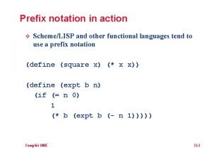 Lisp polish notation