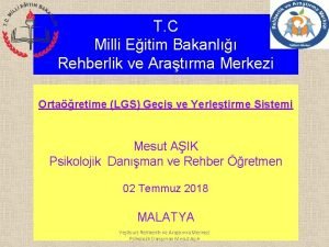 T C Milli Eitim Bakanl Rehberlik ve Aratrma