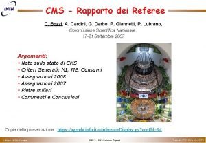 CMS Rapporto dei Referee C Bozzi A Cardini