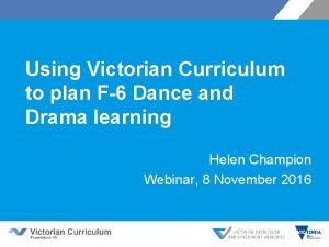 Dance curriculum victoria