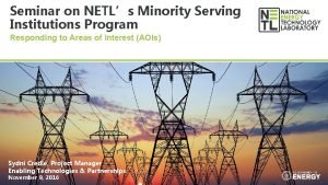 Seminar on NETLs Minority Serving Institutions Program Responding