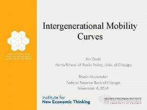 Intergenerational Mobility Curves Jon Davis Harris School of