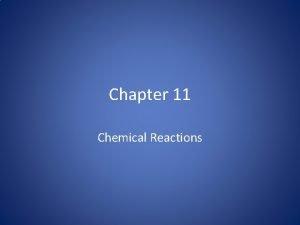 Chapter 11 Chemical Reactions Writing Chemical Equations Word