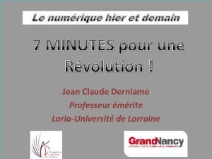 Jean Claude Derniame Professeur mrite LoriaUniversit de Lorraine