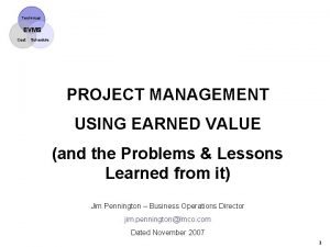 Technical EVMS Cost Schedule PROJECT MANAGEMENT USING EARNED