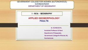 GOVERNMENT COLLEGE FOR WOMEN AUTONOMOUS KUMBAKONAM DEPARTMENT OF