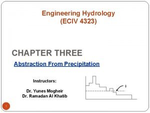 Engineering Hydrology ECIV 4323 CHAPTER THREE Abstraction From