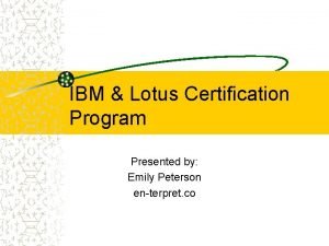 Certified professional for lotus software