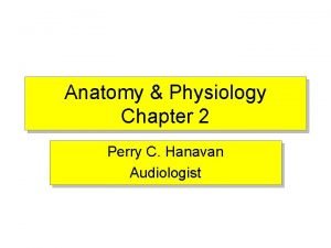 Anatomy Physiology Chapter 2 Perry C Hanavan Audiologist