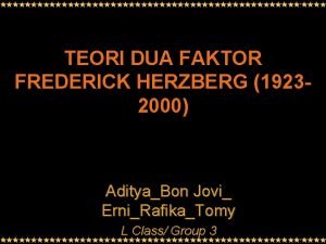 Teori dua faktor dari herzberg