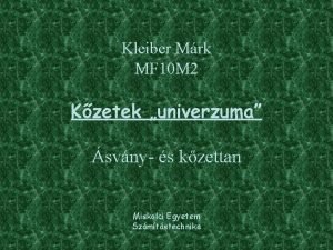 Kleiber Mrk MF 10 M 2 Kzetek univerzuma