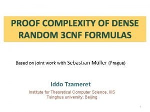 PROOF COMPLEXITY OF DENSE RANDOM 3 CNF FORMULAS
