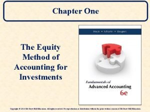 Chapter One The Equity Method of Accounting for