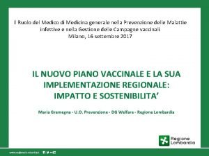 Il Ruolo del Medico di Medicina generale nella