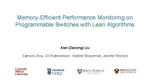 MemoryEfficient Performance Monitoring on Programmable Switches with Lean