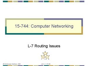 15 744 Computer Networking L7 Routing Issues Srinivasan
