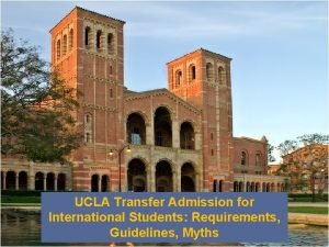 Ucla transfer admission requirements