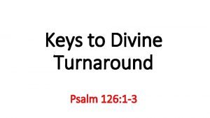 Prayer for divine turnaround