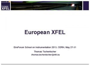 European XFEL Eiro Forum School on Instrumentation 2013