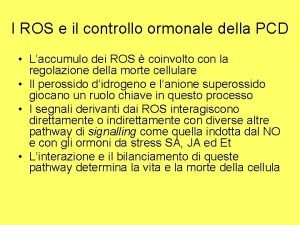 I ROS e il controllo ormonale della PCD