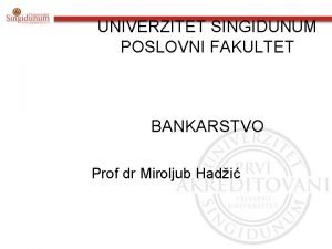 Poslovni fakultet singidunum