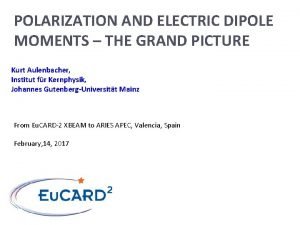 POLARIZATION AND ELECTRIC DIPOLE MOMENTS THE GRAND PICTURE