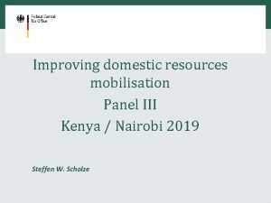 Improving domestic resources mobilisation Panel III Kenya Nairobi