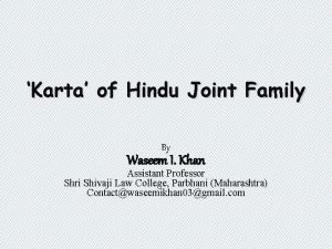 Powers of karta in hindu joint family